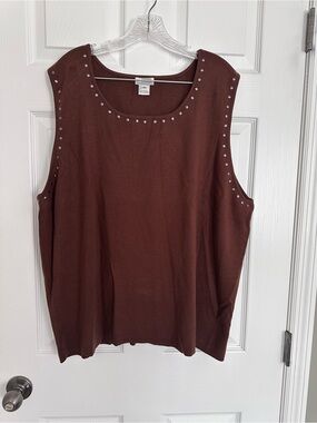 Stonebridge Signature Chocolate Brown Sleeveless Sweater